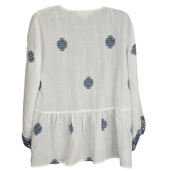 VINCE Camuto Peasant Boho‎ Empire Waist Tunic Top Women sz XS S M Oversized NEW - Picture 5 of 5